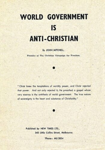 World Government is Anti-Christian