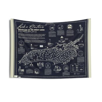 Lake Ontario Shipwrecks Map Tapestry