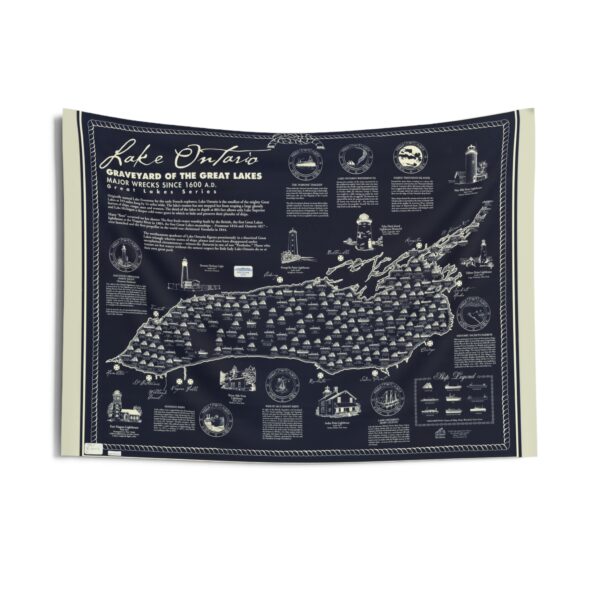 Lake Ontario Shipwrecks Map Tapestry