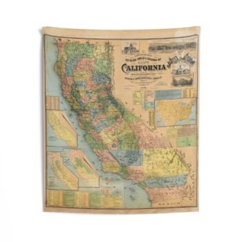 Vintage California Map Tapestry