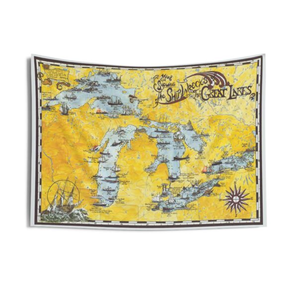 Great Lakes Shipwrecks Map Tapestry