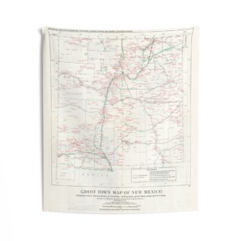 Ghost Town Map of New Mexico Tapestry