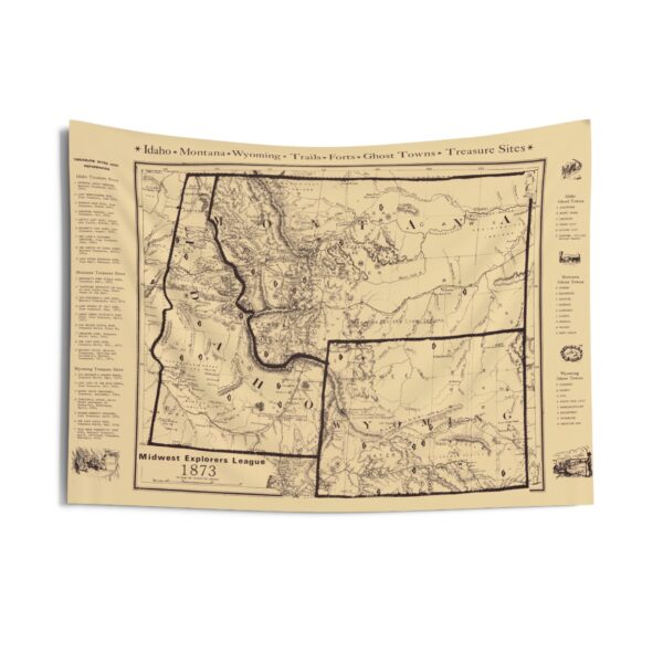 1873 Montana & Wyoming Ghost Towns and Treasure SitesTapestry