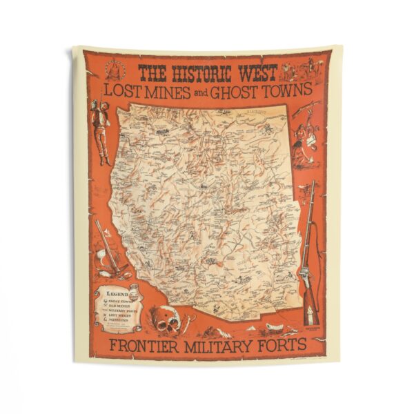 Historic West Lost Mines & Ghost Towns Map Tapestry