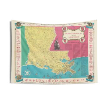 Louisiana Buried Treasure Map Tapestry