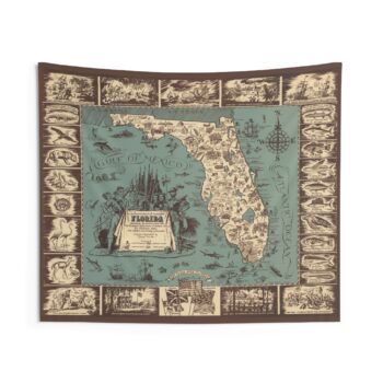 Florida Treasure Map Tapestry