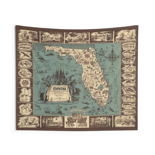 Florida Treasure Map Tapestry