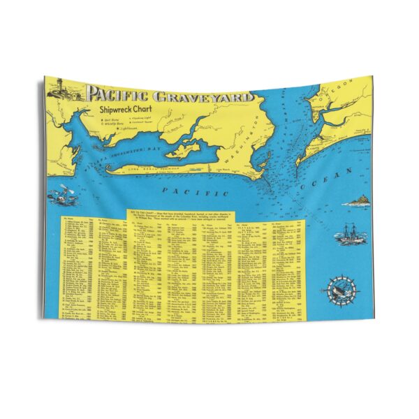 Pacific Graveyard Shipwreck Chart Tapestry