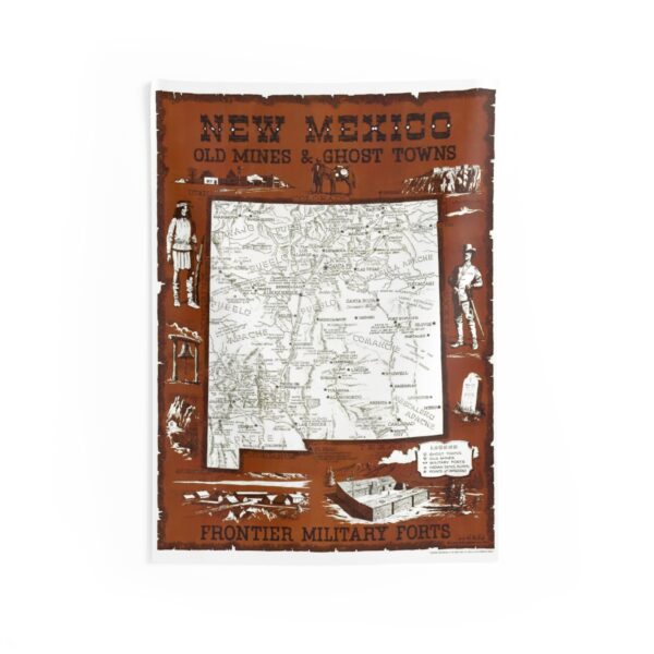 New Mexico Old Mines & Ghost Towns Map Tapestry