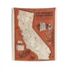 California Lost Mines & Buried Treasure Map Tapestry