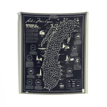 Lake Michigan Shipwrecks Map Tapestry