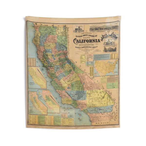 California Map Tapestry