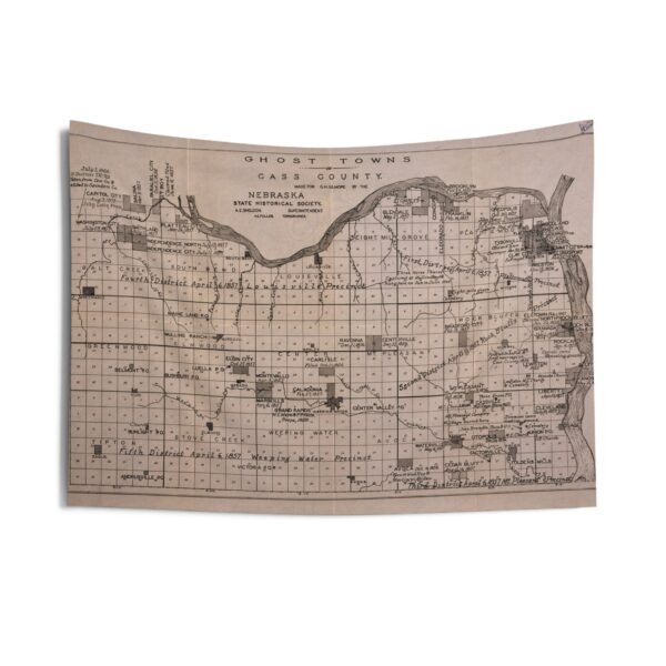 Nebraska Ghost Towns Map Tapestry