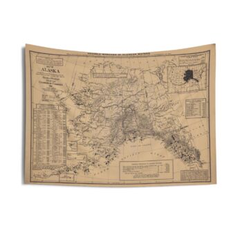 Alaska Shipwrecks Vintage Map Wall Tapestry