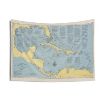 Caribbean Sunken Treasure Map Tapestry