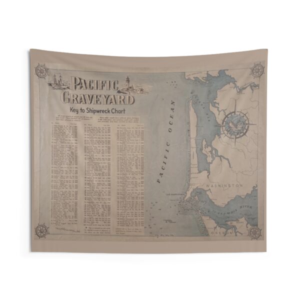 Pacific Graveyard Shipwreck Chart Tapestry