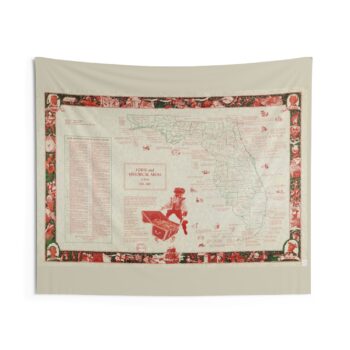 Vintage Florida Map Forts & Historical Areas